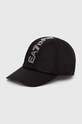 Bavlněná baseballová čepice EA7 Emporio Armani bavlna černá 4F103.245117.00020