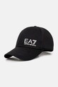 Бавовняна бейсболка EA7 Emporio Armani бавовна чорний AF11989.7X000005.MC008