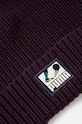 Bavlněná čepice Puma Classics Graphic Short Beanie 025680 burgundské AW24