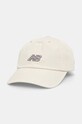 New Balance czapka z daszkiem bawełniana aplikacja beżowy LAH91014LIN