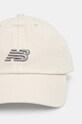 New Balance czapka z daszkiem bawełniana LAH91014LIN beżowy AW24