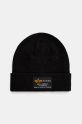 Шапка Alpha Industries Crew Beanie изчистен черен 128924