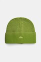Бавовняна шапка Lacoste аплікація зелений RB3152
