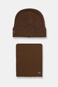 Шерстяна шапка і шарф Lacoste вовна коричневий RB5385