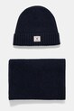 Vlnená čiapka a šál Gant vlna tmavomodrá 9990018