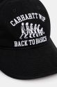 Памучна шапка с козирка Carhartt WIP Basics Cap I033903.0D2XX черен AW24