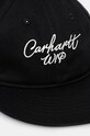 Bavlněná baseballová čepice Carhartt WIP Signature Cap I034036.K02XX černá AW24