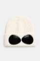 Μάλλινο σκουφί C.P. Company Extra Fine Merino Wool Goggle Beanie μαλλί μπεζ 17CMAC122A005509A