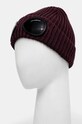 Akcesoria C.P. Company czapka wełniana Extra Fine Merino Wool Goggle Beanie 17CMAC122A005509A fioletowy