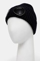 C.P. Company czapka wełniana Extra Fine Merino Wool Goggle Beanie 17CMAC122A005509A granatowy AW24