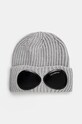 C.P. Company czapka wełniana Extra Fine Merino Wool Goggle Beanie wełna szary 17CMAC122A005509A