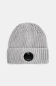 Vlněná čepice C.P. Company Extra Fine Merino Wool Goggle Beanie vlna šedá 17CMAC272A005509A