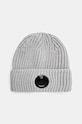Vunena kapa C.P. Company Extra Fine Merino Wool Goggle Beanie natpis siva 17CMAC272A005509A