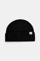 C.P. Company beanie Knit Cap In Re-Wool plain black 17CMAC293A006595A