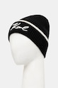 Čepice z vlněné směsi Karl Lagerfeld 246W3412 černá AW24