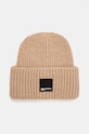 Karl Lagerfeld Jeans czapka z domieszką wełny z domieszką wełny beżowy 246D3404