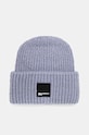 Čepice z vlněné směsi Karl Lagerfeld Jeans s příměsí vlny modrá 246J3404