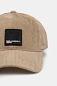 Karl Lagerfeld Jeans șapcă de baseball din catifea 246D3408 bej AW24