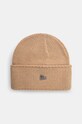 New Era czapka z domieszką wełny WIDE CUFF BEANIE średniej grubości beżowy 60565427
