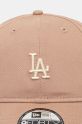 New Era czapka z daszkiem bawełniana WASHED 9FORTY® LOS ANGELES DODGERS brązowy 60565340