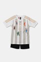 adidas komplet dziecięcy LK MRVL AV TSET wzorzyste biały IW0650