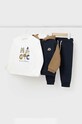 Mayoral komplet dresowy dziecięcy - longsleeve, bluza i spodnie aplikacja beżowy 2819.3D.Baby.9BYH
