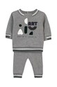 Tartine et Chocolat dres bawełniany niemowlęcy aplikacja szary TZ35011.104.116
