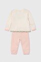 Βρεφική βαμβακερή φόρμα Guess A4YG12.KA6R4.9BYH μπεζ AW24