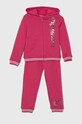 Guess dres bawełniany dziecięcy aplikacja różowy K4YG00.KA6R4.9BYH