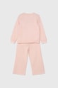 Детский хлопковый спортивный костюм Guess K4YG03.KA6R4.9BYH розовый AW24