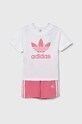 adidas Originals compleu copii SHORT TEE SET print roz JE1612