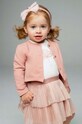 Детский комплект - жакет, лонгслив и юбка Mayoral ткань розовый 2928.4A.Baby.9BYH