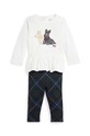 Детский комплект - блузка и брюки Polo Ralph Lauren узор белый 310952377001