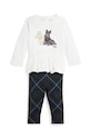 Polo Ralph Lauren set pentru copii - bluză și pantaloni cu modele alb 310952377001
