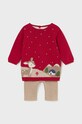 Mayoral Newborn komplet bawełniany niemowlęcy wzorzyste czerwony 2703.2P.Newborn.9BYH