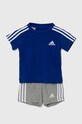 adidas komplet bawełniany dziecięcy I 3S SPORT SET aplikacja niebieski IV7393
