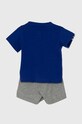 adidas komplet bawełniany dziecięcy I 3S SPORT SET IV7393 niebieski AW24