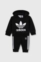 Detská tepláková súprava adidas Originals HOODIE SET nášivka čierna IX5165