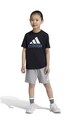 Дитячий бавовняний комплект adidas LK BL CO T SET трикотаж чорний IX7325