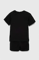 adidas Originals komplet dziecięcy SHORT TEE SET IX7509 czarny AW24