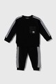Дитячий спортивний костюм adidas Originals CREW SET тканина чорний IX7517
