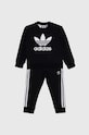 adidas Originals dres dziecięcy TREFOIL CREW SE IY4784 czarny AW24