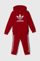 Детский спортивный костюм adidas Originals HOODIE SET аппликация красный IY4787