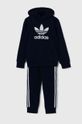 Dječja trenirka adidas Originals HOODIE SET pletivo mornarsko plava IY4788