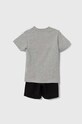 Dětská bavlněná souprava adidas I 3S SPORT SET IY5091 šedá AW24