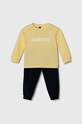 Παιδική φόρμα adidas I LIN FLOG πλεκτό ύφασμα κίτρινο IZ4970