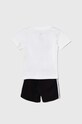 adidas Originals komplet bawełniany niemowlęcy SHORT TEE SET JE0521 biały AW24