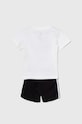 adidas Originals set de bumbac pentru bebelusi SHORT TEE SET JE0521 alb AW24