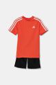 adidas komplet dziecięcy U TR-ES 3S TSET dzianina czerwony IW3299