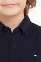 Tommy Hilfiger koszula bawełniana dziecięca KB0KB09077.9BYH.80.122 granatowy